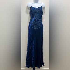 NWT Vintage Y2K Dollar Blue Slip Dress Gown Medium Whimsigoth Fairy Grunge